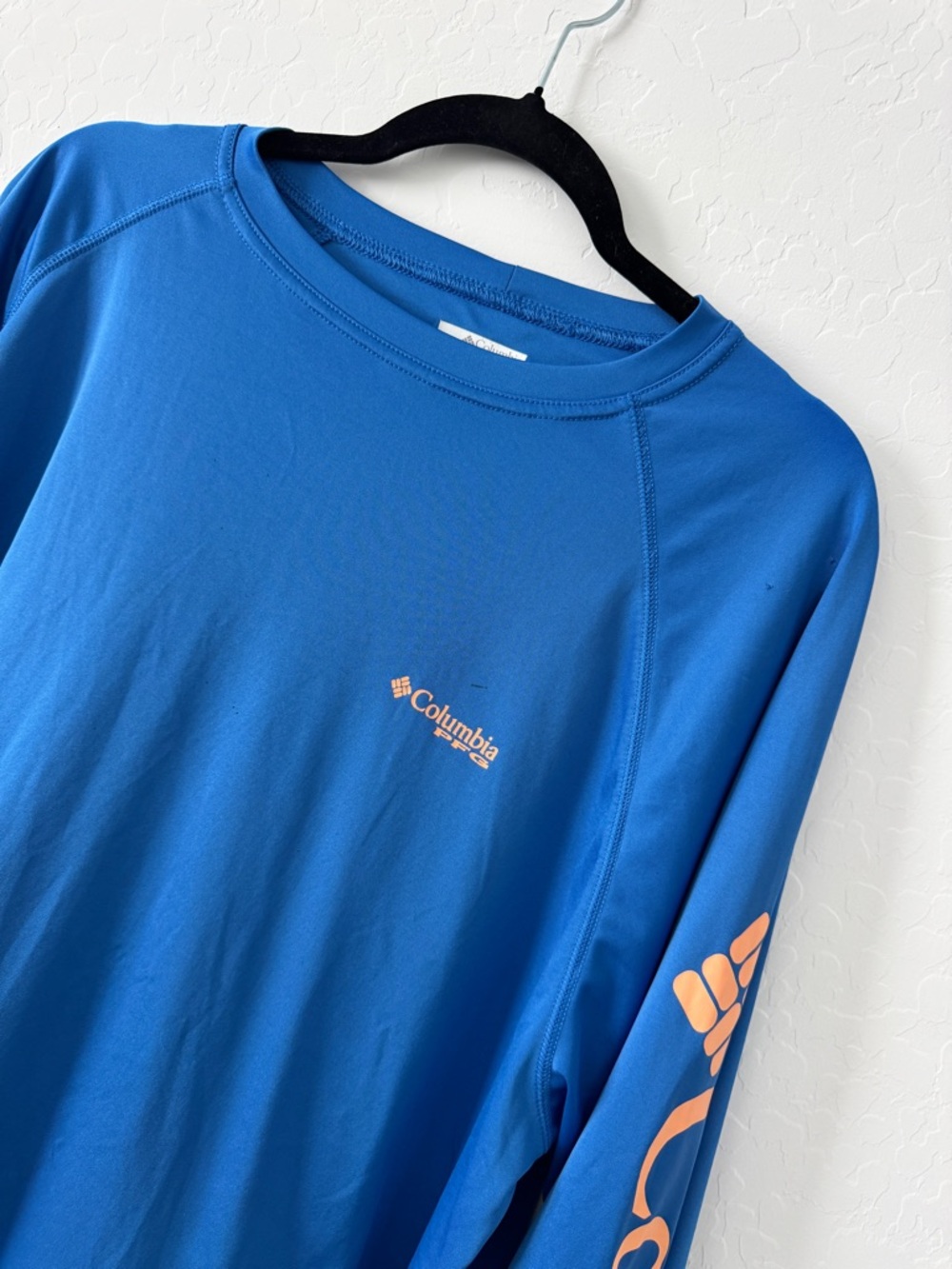 Columbia PFG Omni Shade Sun Protection Long Sleeve Shirt Blue Fishing Mens XL